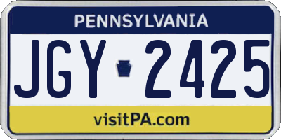 PA license plate JGY2425
