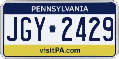PA license plate JGY2429
