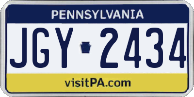 PA license plate JGY2434