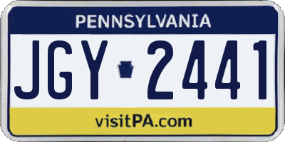 PA license plate JGY2441