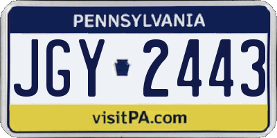 PA license plate JGY2443