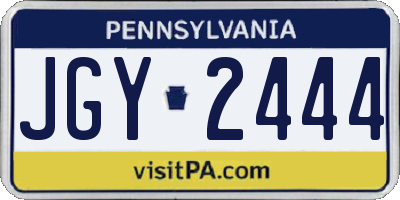 PA license plate JGY2444