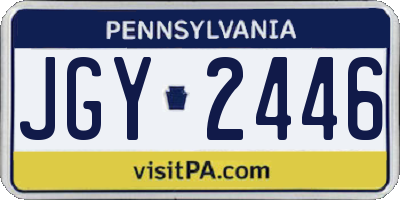 PA license plate JGY2446