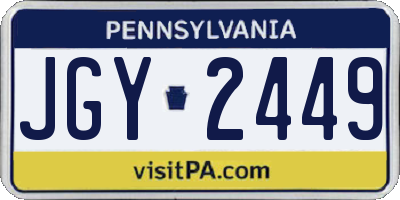 PA license plate JGY2449
