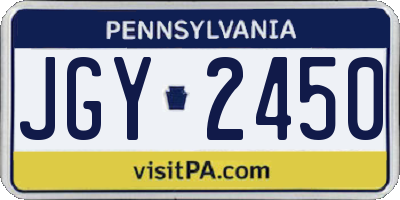 PA license plate JGY2450