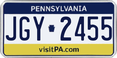 PA license plate JGY2455