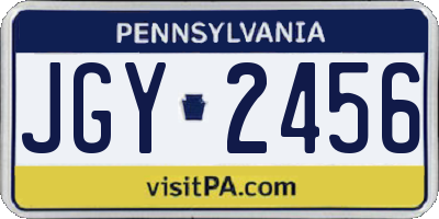 PA license plate JGY2456