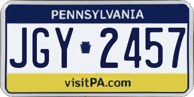 PA license plate JGY2457
