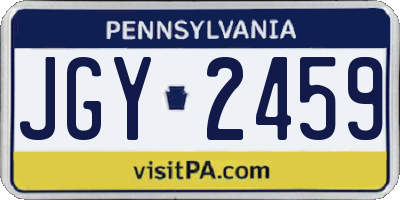 PA license plate JGY2459