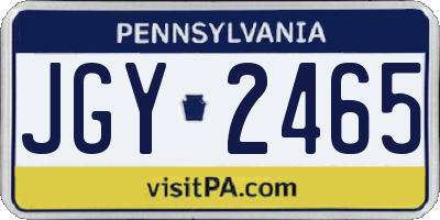 PA license plate JGY2465