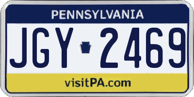PA license plate JGY2469