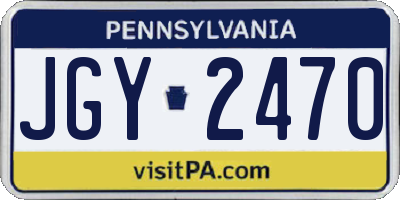 PA license plate JGY2470