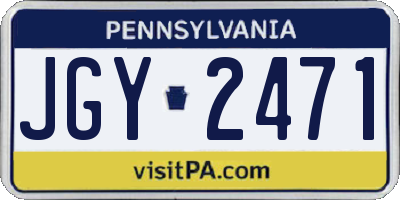 PA license plate JGY2471