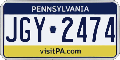 PA license plate JGY2474