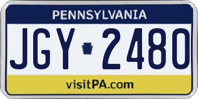 PA license plate JGY2480