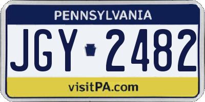 PA license plate JGY2482