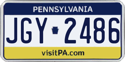 PA license plate JGY2486