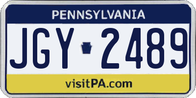PA license plate JGY2489