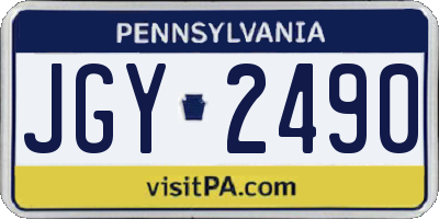 PA license plate JGY2490