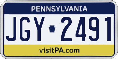 PA license plate JGY2491