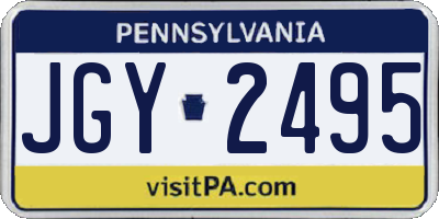 PA license plate JGY2495