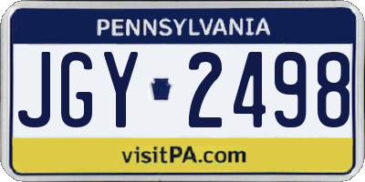 PA license plate JGY2498