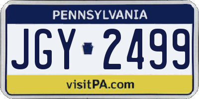 PA license plate JGY2499