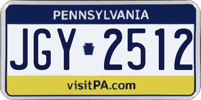 PA license plate JGY2512