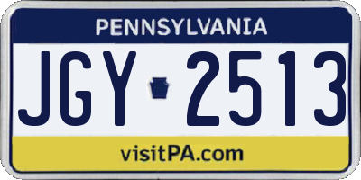 PA license plate JGY2513