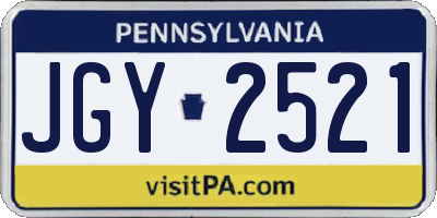 PA license plate JGY2521