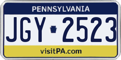 PA license plate JGY2523