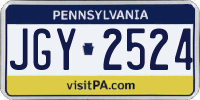 PA license plate JGY2524