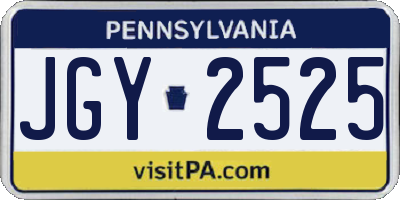 PA license plate JGY2525