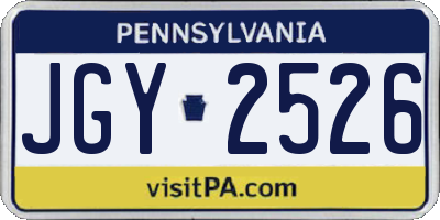 PA license plate JGY2526