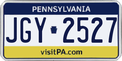PA license plate JGY2527