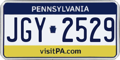 PA license plate JGY2529