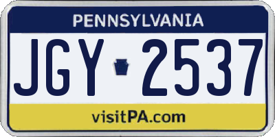 PA license plate JGY2537