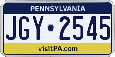 PA license plate JGY2545