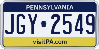 PA license plate JGY2549