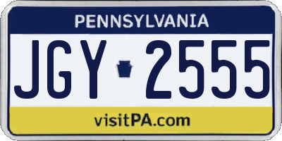 PA license plate JGY2555