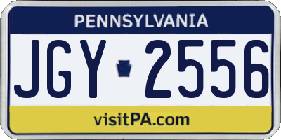 PA license plate JGY2556
