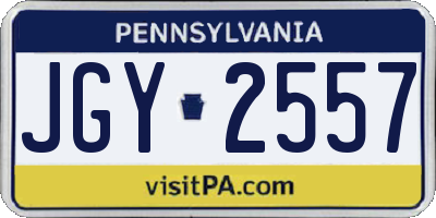PA license plate JGY2557