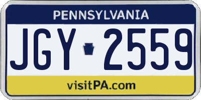 PA license plate JGY2559