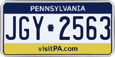 PA license plate JGY2563