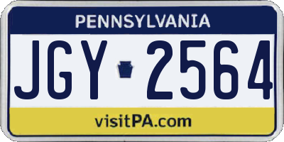 PA license plate JGY2564