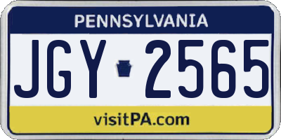 PA license plate JGY2565