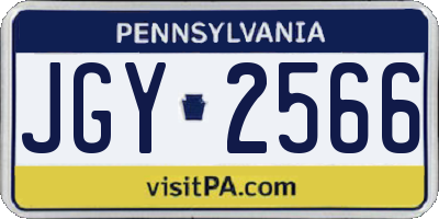 PA license plate JGY2566
