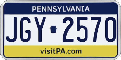 PA license plate JGY2570