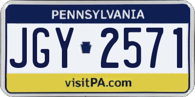 PA license plate JGY2571