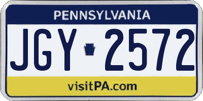 PA license plate JGY2572